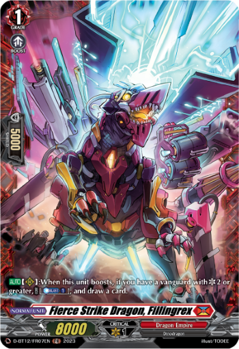 (FR07) Cardfight Vanguard Evenfall Onslaught Single: Fierce Strike Dragon, Fillingrex [D-Format] (V.2 - Frame Rare)  Frame Rare