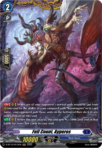 (FR10) Cardfight Vanguard Evenfall Onslaught Single: Fell Count, Ayperos [D-Format] (V.2 - Frame Rare)  Frame Rare