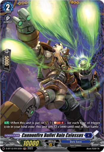 (FR12) Cardfight Vanguard Evenfall Onslaught Single: Cannonfire Bullet Rain Colossus [D-Format] (V.2 - Frame Rare)  Frame Rare
