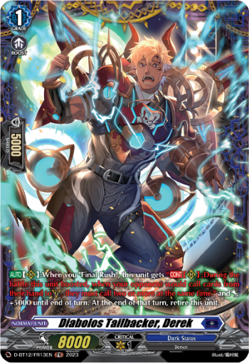 (FR13) Cardfight Vanguard Evenfall Onslaught Single: Diabolos Tailbacker, Derek [D-Format] (V.2 - Frame Rare)  Frame Rare