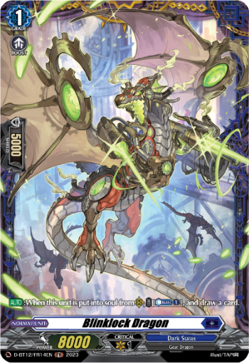 (FR14) Cardfight Vanguard Evenfall Onslaught Single: Blinklock Dragon [D-Format] (V.2 - Frame Rare)  Frame Rare