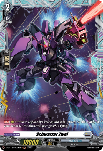 (FR21) Cardfight Vanguard Evenfall Onslaught Single: Schwarzer Zwei [D-Format] (V.2 - Frame Rare)  Frame Rare