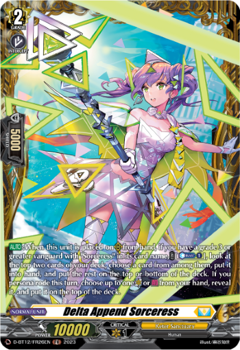 (FR26) Cardfight Vanguard Evenfall Onslaught Single: Delta Append Sorceress [D-Format] (V.2 - Frame Rare)  Frame Rare