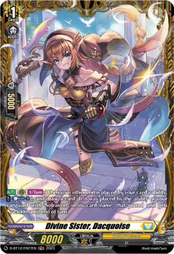 (FR27) Cardfight Vanguard Evenfall Onslaught Single: Divine Sister, Dacquoise [D-Format] (V.2 - Frame Rare)  Frame Rare