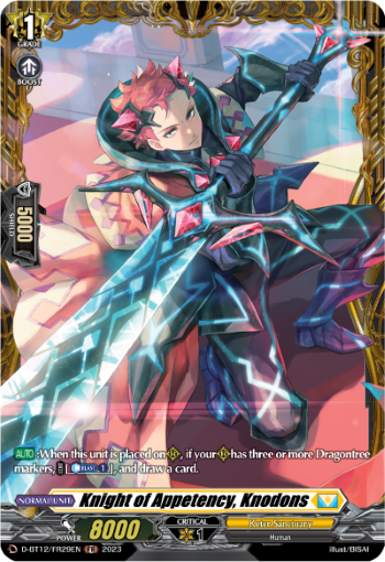 (FR29) Cardfight Vanguard Evenfall Onslaught Single: Knight of Appetency, Knodons [D-Format] (V.2 - Frame Rare)  Frame Rare