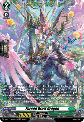 (FR32) Cardfight Vanguard Evenfall Onslaught Single: Forced Grow Dragon [D-Format] (V.2 - Frame Rare)  Frame Rare