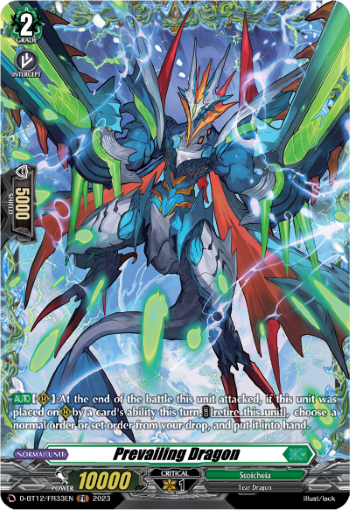 (FR33) Cardfight Vanguard Evenfall Onslaught Single: Prevailing Dragon [D-Format] (V.2 - Frame Rare)  Frame Rare