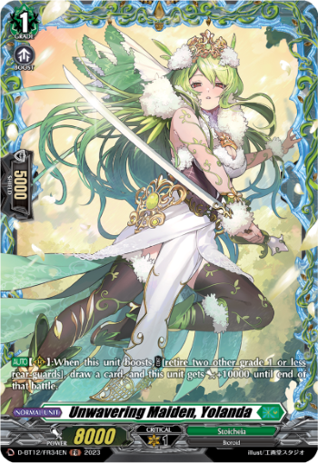 (FR34) Cardfight Vanguard Evenfall Onslaught Single: Unwavering Maiden, Yolanda [D-Format] (V.2 - Frame Rare)  Frame Rare