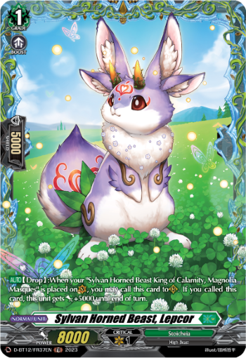 (FR37) Cardfight Vanguard Evenfall Onslaught Single: Sylvan Horned Beast, Lepcor [D-Format] (V.2 - Frame Rare)  Frame Rare