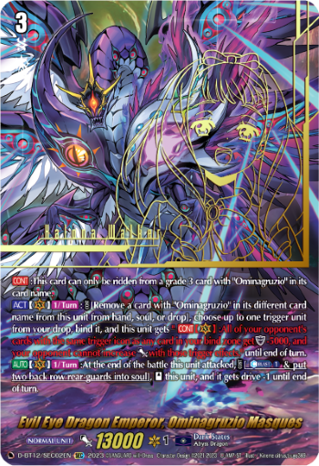 (SEC02) Cardfight Vanguard Evenfall Onslaught Single: Evil Eye Dragon Emperor, Ominagruzio Masques [D-Format] (V.3 - Secret Rare)  Secret Rare