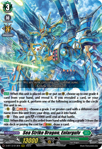 (013) Cardfight Vanguard Flight of Chakrabarthi Single: Sea Strike Dragon, Enlargulv [D-Format] (V.1 - Triple Rare)  Triple Rare