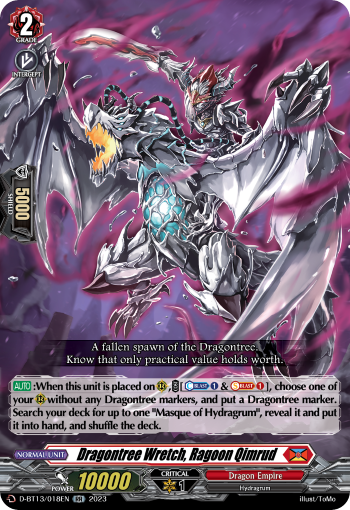 (018) Cardfight Vanguard Flight of Chakrabarthi Single: Dragontree Wretch, Ragoon Qimrud [D-Format] (V.1 - Double Rare)  Double Rare