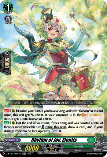 (034) Cardfight Vanguard Flight of Chakrabarthi Single: Rhythm of Joy, Elentis [D-Format] (V.1 - Double Rare)  Double Rare