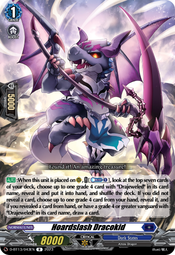 (043) Cardfight Vanguard Flight of Chakrabarthi Single: Hoardslash Dracokid [D-Format] (V.1 - Rare)  Rare