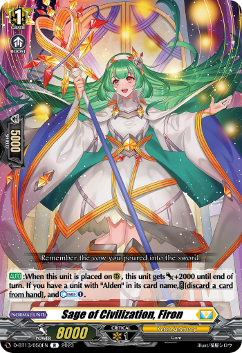 (050) Cardfight Vanguard Flight of Chakrabarthi Single: Sage of Civilization, Firon [D-Format] (V.1 - Rare)  Rare