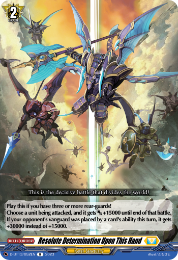 (052) Cardfight Vanguard Flight of Chakrabarthi Single: Resolute Determination Upon This Hand [D-Format] (V.1 - Rare)  Rare