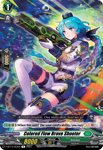 (054) Cardfight Vanguard Flight of Chakrabarthi Single: Colored Flow Brave Shooter [D-Format] (V.1 - Rare)  Rare