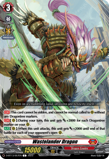 (057) Cardfight Vanguard Flight of Chakrabarthi Single: Wastelander Dragon [D-Format]  Common