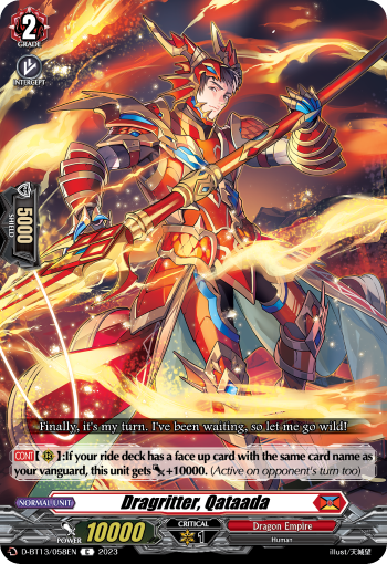 (058) Cardfight Vanguard Flight of Chakrabarthi Single: Dragritter, Qataada [D-Format]  Common