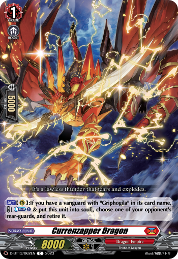 (062) Cardfight Vanguard Flight of Chakrabarthi Single: Currenzapper Dragon [D-Format]  Common