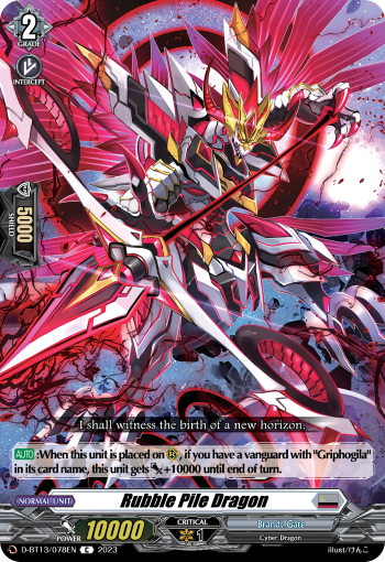 (078) Cardfight Vanguard Flight of Chakrabarthi Single: Rubble Pile Dragon [D-Format]  Common