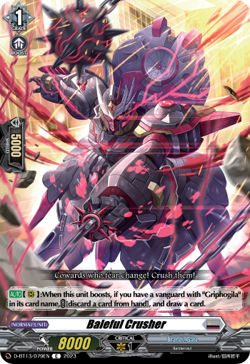 (079) Cardfight Vanguard Flight of Chakrabarthi Single: Baleful Crusher [D-Format]  Common