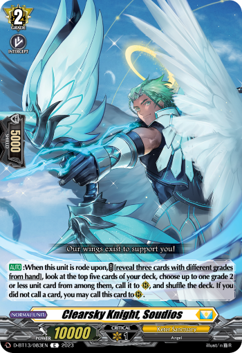 (083) Cardfight Vanguard Flight of Chakrabarthi Single: Clearsky Knight, Soudios [D-Format]  Common