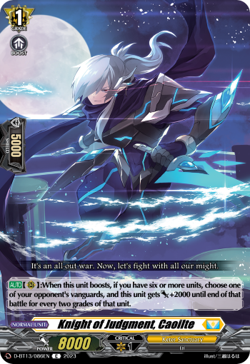 (086) Cardfight Vanguard Flight of Chakrabarthi Single: Knight of Judgment, Caoilte [D-Format]  Common