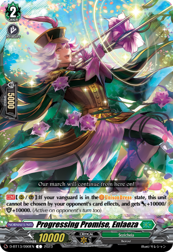 (090) Cardfight Vanguard Flight of Chakrabarthi Single: Progressing Promise, Enlaeza [D-Format]  Common