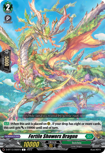 (092) Cardfight Vanguard Flight of Chakrabarthi Single: Fertile Showers Dragon [D-Format]  Common