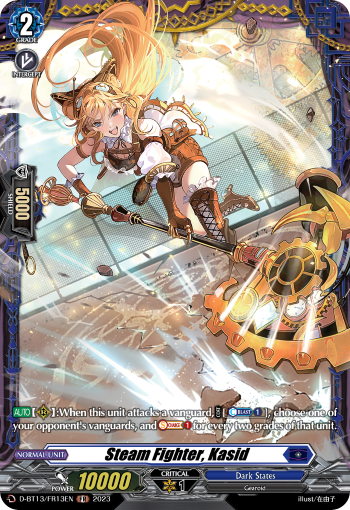 (FR13) Cardfight Vanguard Flight of Chakrabarthi Single: Steam Fighter, Kasid [D-Format] (V.2 - Frame Rare)  Frame Rare