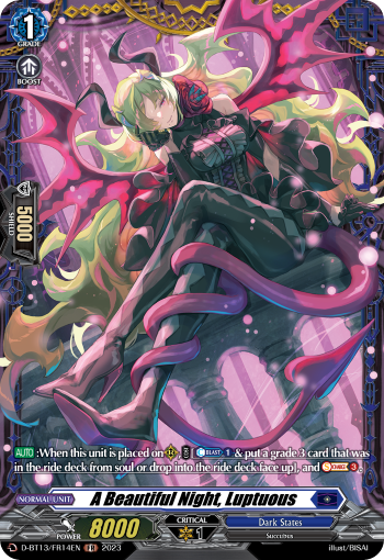 (FR14) Cardfight Vanguard Flight of Chakrabarthi Single: A Beautiful Night, Luptuous [D-Format] (V.2 - Frame Rare)  Frame Rare