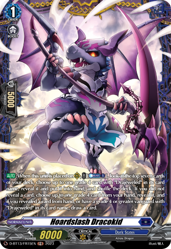 (FR15) Cardfight Vanguard Flight of Chakrabarthi Single: Hoardslash Dracokid [D-Format] (V.2 - Frame Rare)  Frame Rare