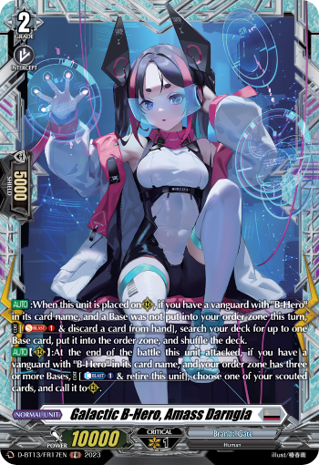 (FR17) Cardfight Vanguard Flight of Chakrabarthi Single: Galactic B-Hero, Amass Darngia [D-Format] (V.2 - Frame Rare)  Frame Rare