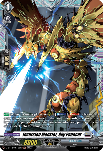 (FR19) Cardfight Vanguard Flight of Chakrabarthi Single: Incursion Monster, Sky Pouncer [D-Format] (V.2 - Frame Rare)  Frame Rare