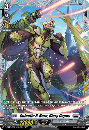 (FR21) Cardfight Vanguard Flight of Chakrabarthi Single: Galactic B-Hero, Viary Capus [D-Format] (V.2 - Frame Rare)  Frame Rare