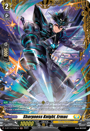 (FR29) Cardfight Vanguard Flight of Chakrabarthi Single: Sharpness Knight, Ermac [D-Format] (V.2 - Frame Rare)  Frame Rare
