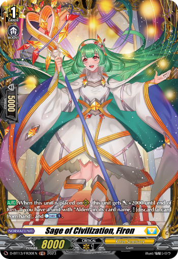 (FR30) Cardfight Vanguard Flight of Chakrabarthi Single: Sage of Civilization, Firon [D-Format] (V.2 - Frame Rare)  Frame Rare