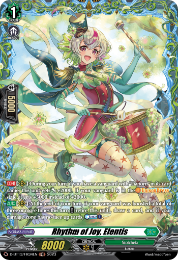 (FR34) Cardfight Vanguard Flight of Chakrabarthi Single: Rhythm of Joy, Elentis [D-Format] (V.2 - Frame Rare)  Frame Rare