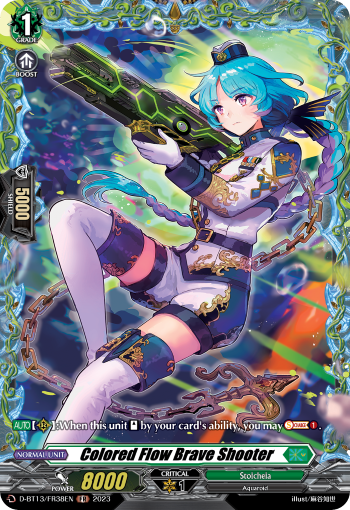 (FR38) Cardfight Vanguard Flight of Chakrabarthi Single: Colored Flow Brave Shooter [D-Format] (V.2 - Frame Rare)  Frame Rare