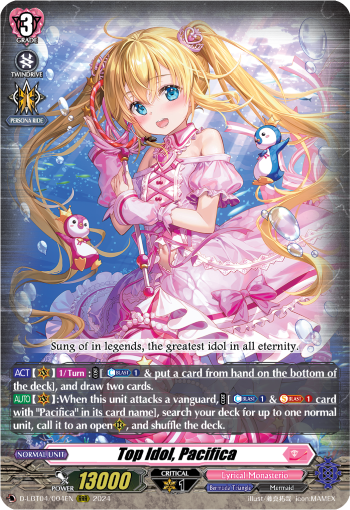 (004) Cardfight Vanguard Lyrical Monasterio: Trick or Trick! Single: Top Idol, Pacifica [D-Format] (V.1 - Triple Rare)  Triple Rare