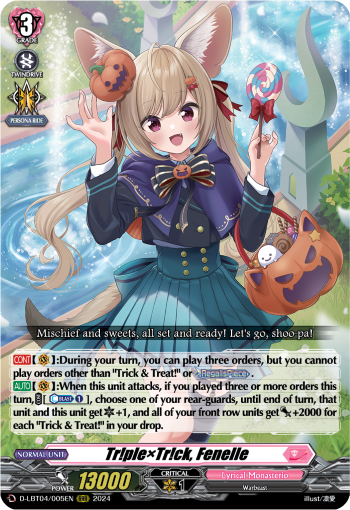 (005) Cardfight Vanguard Lyrical Monasterio: Trick or Trick! Single: Tr!ple×Tr!ck, Fenelle [D-Format] (V.1 - Triple Rare)  Triple Rare