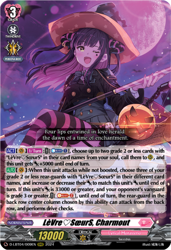 (009) Cardfight Vanguard Lyrical Monasterio: Trick or Trick! Single: LèVreSœurS, Charmout [D-Format] (V.1 - Triple Rare)  Triple Rare