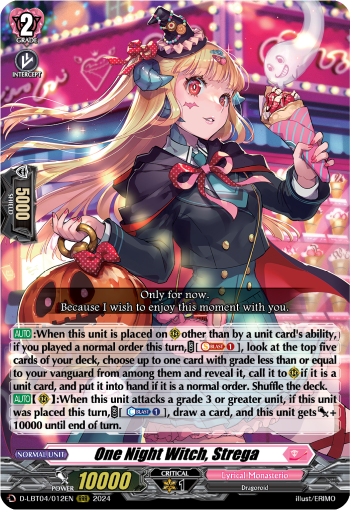 (012) Cardfight Vanguard Lyrical Monasterio: Trick or Trick! Single: One Night Witch, Strega [D-Format] (V.1 - Triple Rare)  Triple Rare
