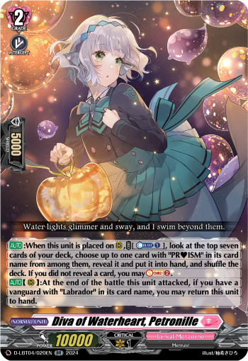 (020) Cardfight Vanguard Lyrical Monasterio: Trick or Trick! Single: Diva of Waterheart, Petronille [D-Format] (V.1 - Double Rare)  Double Rare