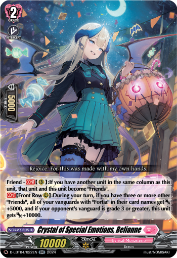 (022) Cardfight Vanguard Lyrical Monasterio: Trick or Trick! Single: Crystal of Special Emotions, Belianne [D-Format] (V.1 - Double Rare)  Double Rare