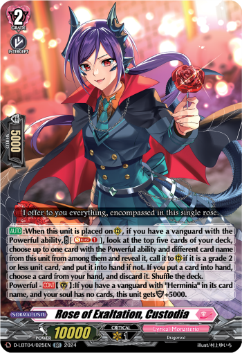 (025) Cardfight Vanguard Lyrical Monasterio: Trick or Trick! Single: Rose of Exaltation, Custodia [D-Format] (V.1 - Double Rare)  Double Rare