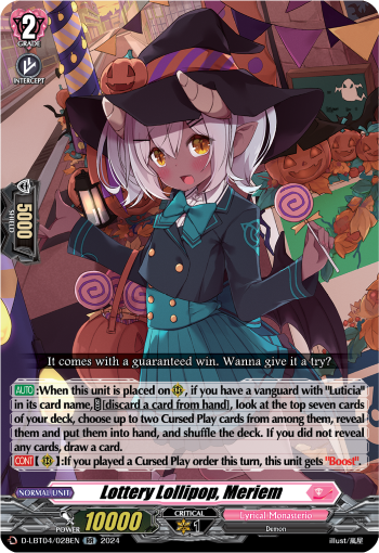 (028) Cardfight Vanguard Lyrical Monasterio: Trick or Trick! Single: Lottery Lollipop, Meriem [D-Format] (V.1 - Double Rare)  Double Rare