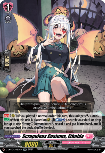 (033) Cardfight Vanguard Lyrical Monasterio: Trick or Trick! Single: Scrupulous Costume, Ethnida [D-Format] (V.1 - Double Rare)  Double Rare