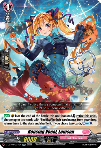 (034) Cardfight Vanguard Lyrical Monasterio: Trick or Trick! Single: Rousing Vocal, Louison [D-Format] (V.1 - Double Rare)  Double Rare